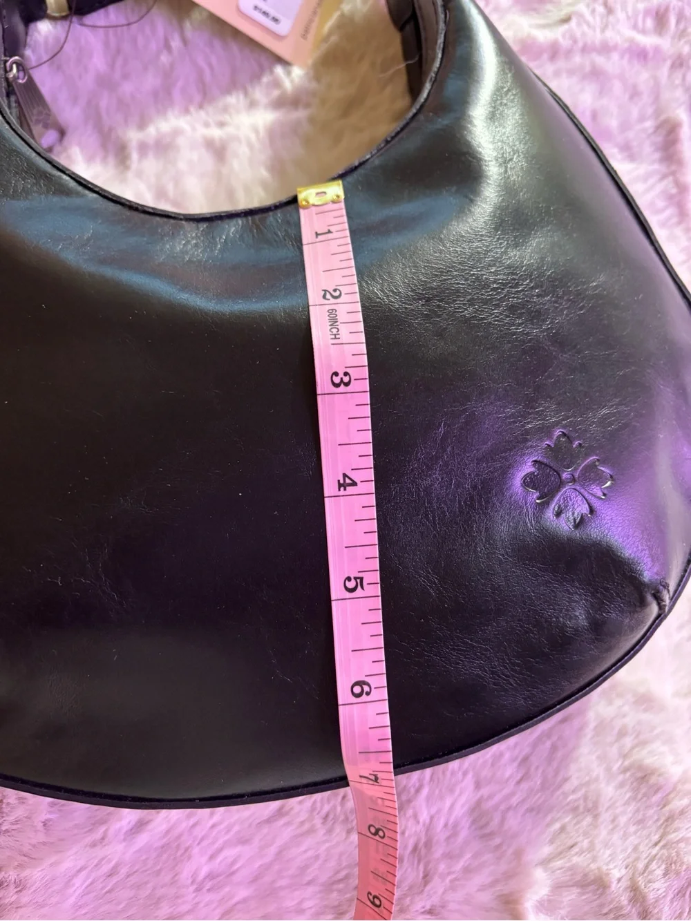 Patricia Nash Coco Crescent Black Leather Crescent Hobo